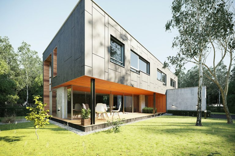Ein modernes Haus im Bauhausstil
