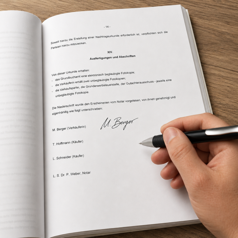 Unterschrift Notarvertrag