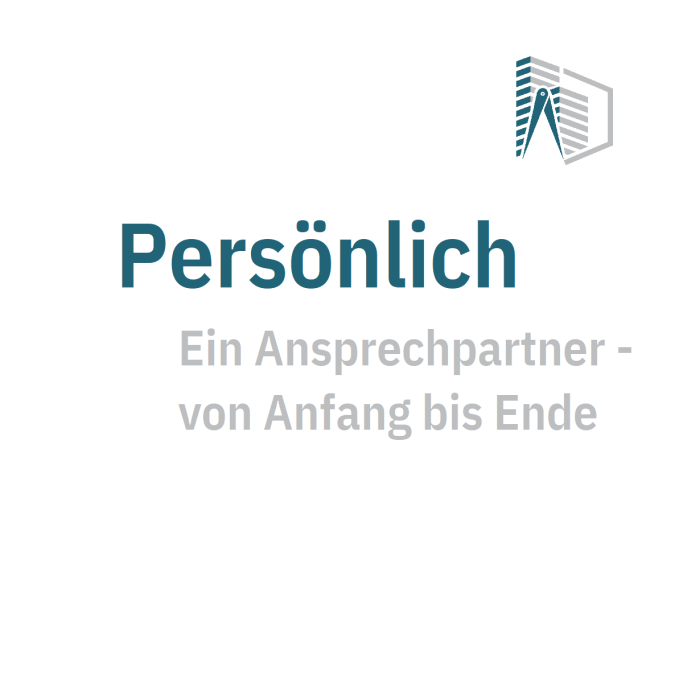 Kachel mit Bildtext: Persönlich - Ein Ansprechpartner von Anfang bis Ende